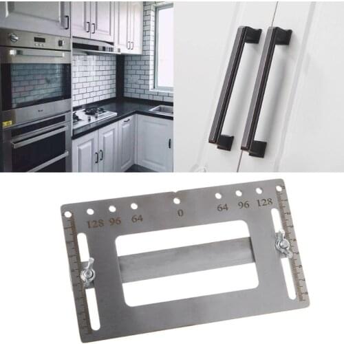 Cabinet Door Handle Artifact Auxiliary Punch Locator Template Wood Drilling Holes Guide Hardware With Degree Scale