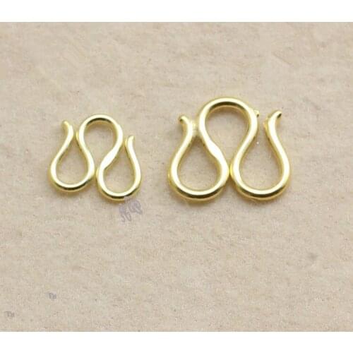 Silver 925 Bracelets Necklaces Clasps Toggle Hooks DIY Handmade M W Design 24K Gold Jewelry Components 10pcs