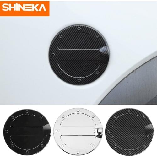 SHINEKA Tank Cover Decal for Ford F150 2009-2014 Chrome Carbon Fiber ABS Fuel Tank Cover Gas Door Cap Oil Door Cover Sticker