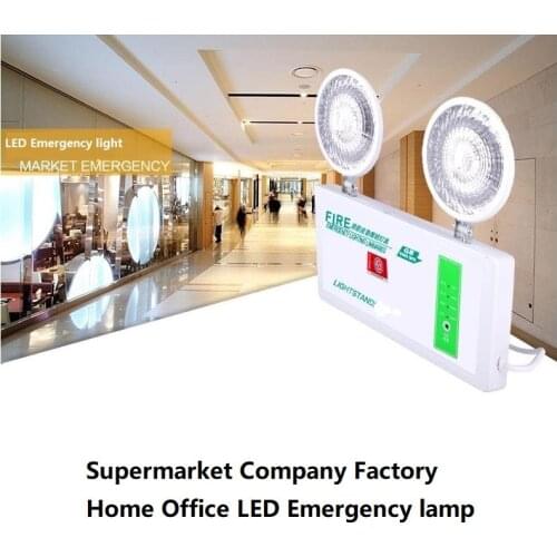 LED Double Heads Fire Emergency Light Over 90 Minutes Emergency Lighting For Supermarket Office Factory