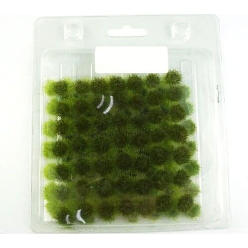 5mm 147Pcs Grass Cluster Static Grass Tufts for 1:35 1:48 1:72 1:87 Sand Table Architecture Model Medium Green Dark Green