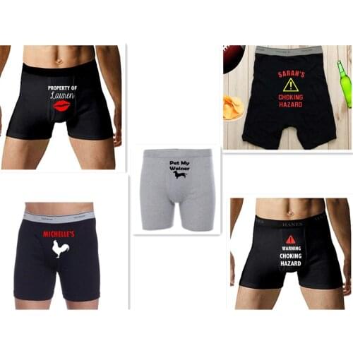 Custom Men cotton Boxer Property of underwears funny shorts for boyfriend Valentines Day husband briefs wedding Anniversary gift