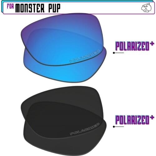 EZReplace Polarized Replacement Lenses for - Oakley Monster Pup Sunglasses - BlackPPlus-BluePPlus