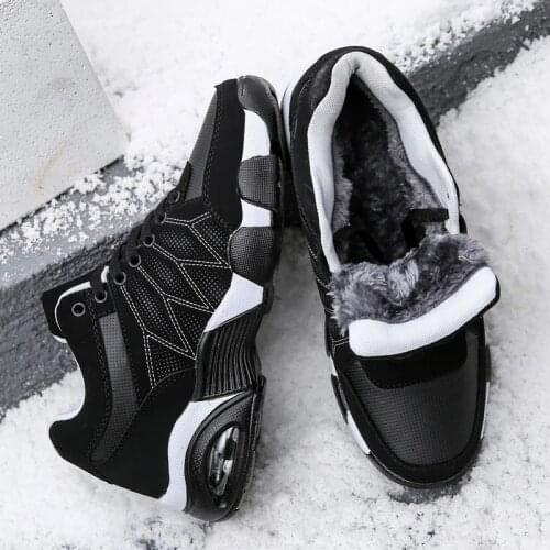 Winter Snow Boots Men Winter Shoes Plush with Fur Super Warm High Top Walking Sports Ski Sneaker
