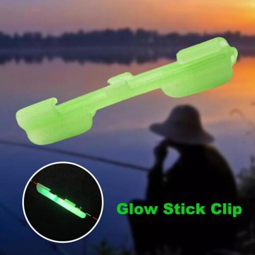 10Pcs Rod Tip Fake Lure Clip Luminous Stick Deck Accessories for Night Fishing