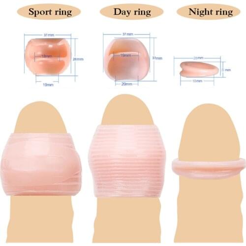 3PCS Multifunction Foreskin Correction Penis Rings Delay Ejaculation Male Chastity Device Screw Shape Cock Ring Sex Toys For Men