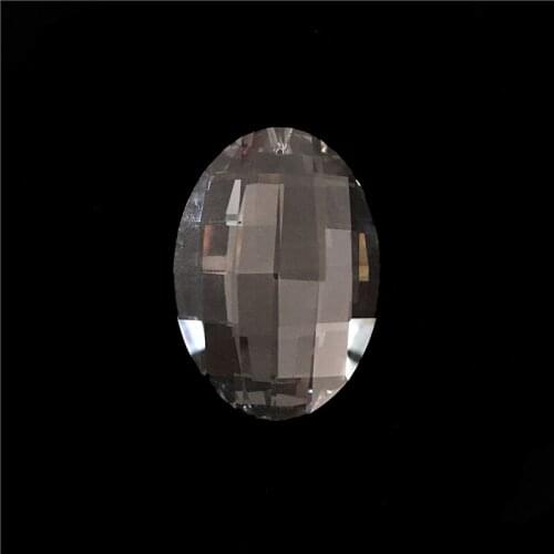 30units 45mm Clear Crystal Trimming Parts Glass Hanging Pendants Lighting Round Grid Drops Suncatcher Lamp Decoration