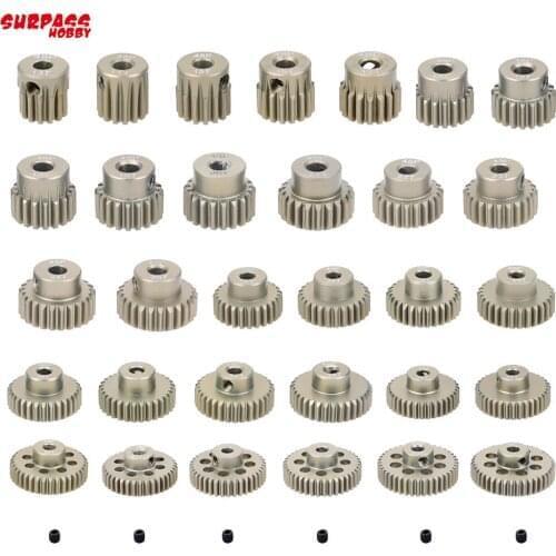5Pcs 48DP 3.175mm 13T 14T 15T 16T 17T 18T 19T 20T 21T 22T 23T 24T 25T 26T-30T 31T-41T Metal Pinion Motor Gear for 1/10 RC Car