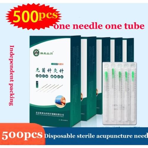 500pcs Disposable Acupuncture Needle Sterile Acupuncture Needles with Individual Tube Therapy Face Multi Siz