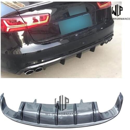A6 S6 Style High Quality Carbon Fiber Rear Lip Diffuser Car Styling For Audi A6 A6L Car Body Kit 12-UP
