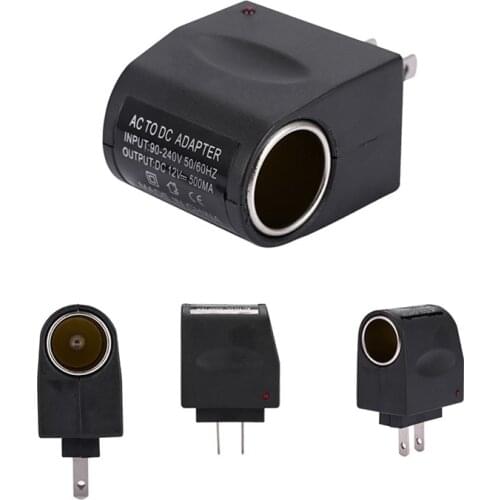 Car Cigarette Lighter Adapter EU US Plug Universal Car Power Adapter AC 110V/220V To DC12V 0.5A 500mA Converter Auto Accessories