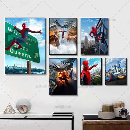 Disney Spider-man Movie Canvas Painting Print Spider-man Marvel Film Wall Art Girl Kid Living Room Picture Poster Home Decor