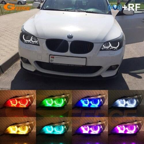 For BMW E60 E61 520i 525i 530i 540i 545i 550i M5 Pre LCI RF remote Bluetooth APP Multi-Color DTM M4 RGB LED Angel Eyes halo ring
