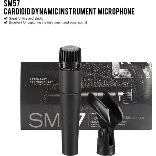 SM57 Instrument Drum Musical-Microphone Mic Dynamic for Guitar Amp, Bass Amp, Saxophone, Trumpet or Drums in stage and studio