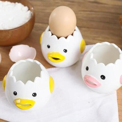 Ceramic Egg White Egg Yolk Separator Cute Creative Cartoon Household Baking Egg Liquid Separation Filter Artifact