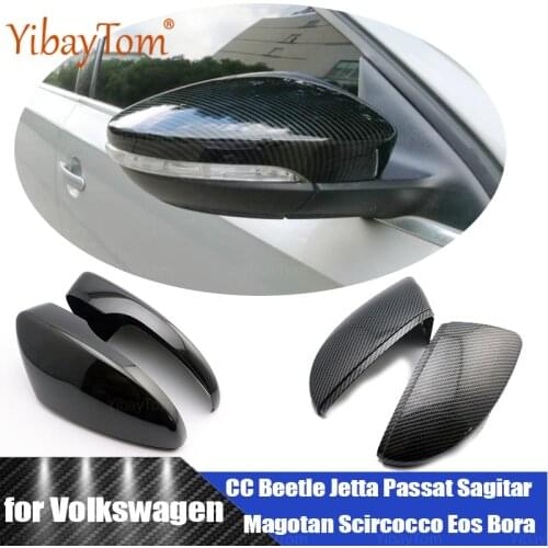 2pcs Modified Car Styling Side Mirror Cover Caps for Volkswagen VW CC Beetle Jetta Passat Sagitar Magotan Scirocco EOS Bora