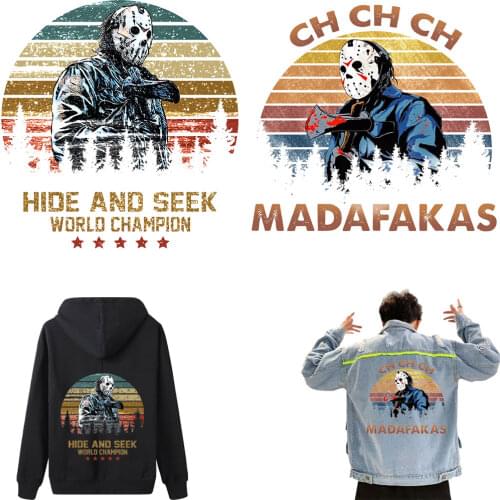 Cool Men Patches For Clothes Letters Iron On Heat Transfer DIY Applique T-Shirt Jacket Patches Anime Thermal Sticker Strip Cloth