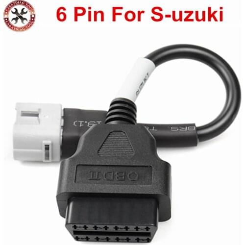 Hot Selling OBD Motorcycle Cable for S-uzuki 6Pin to OBD2 16 Pin Adapter 6 Pin Plug Cable Diagnostic Cable Free Shipping