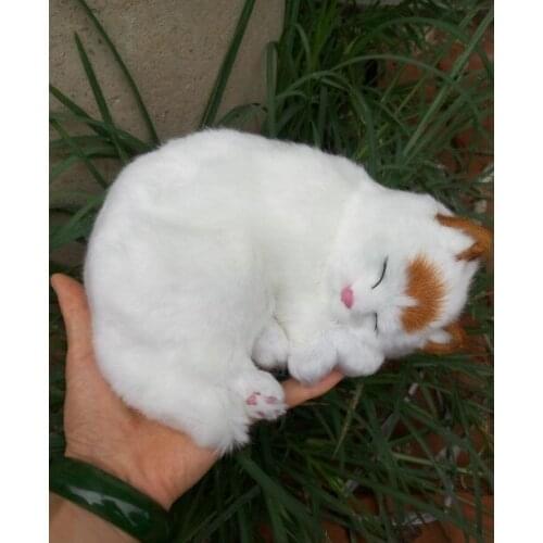 Cute simulation cat polyethylene & fur yellow head cat model gift about 18x6cm185