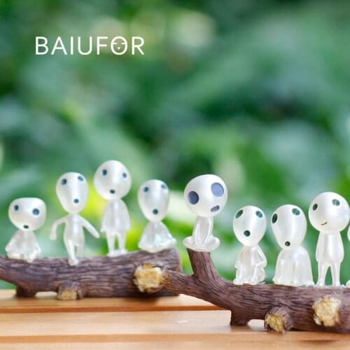 BAIUFOR Cartoon Miniature Figures Luminous Tree Elf Anime Collector DIY Fairy Garden Decor Terrariums Figurines