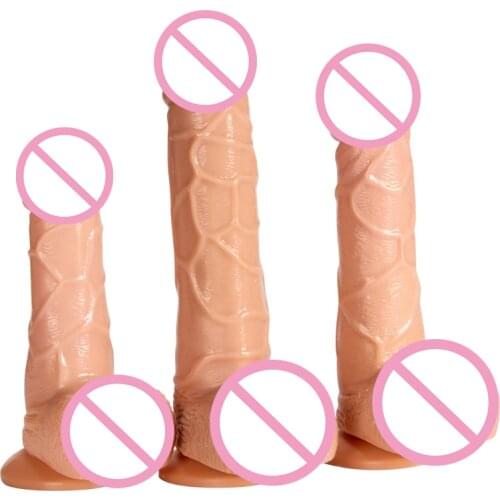 Soft Realistic Dildo No Vibrator Strapon Dildo Penis Bondage Harness Adult Erotic Female Masturbator Sex Toys for Women Sex Shop