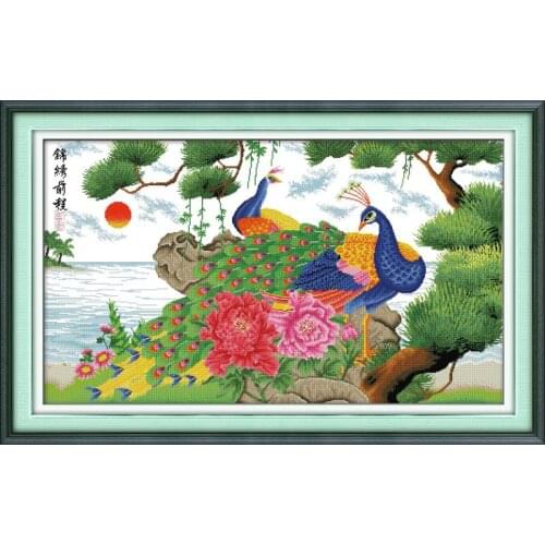 Joy Sunday Bright Prospect Cross Stitch Kits Embroidery Needlework Sets 11 &14CT DIY Cross Stitch Cotton Decorations for Home