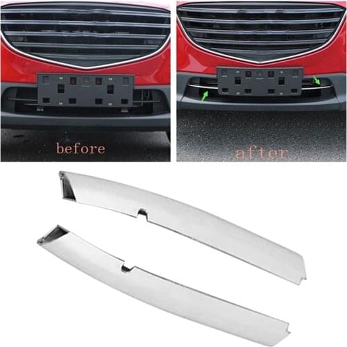 NEW-2PCS Car Grille Trim Front Bumper Lower Radiator Cover Strips for Mazda CX-5 2017-2020