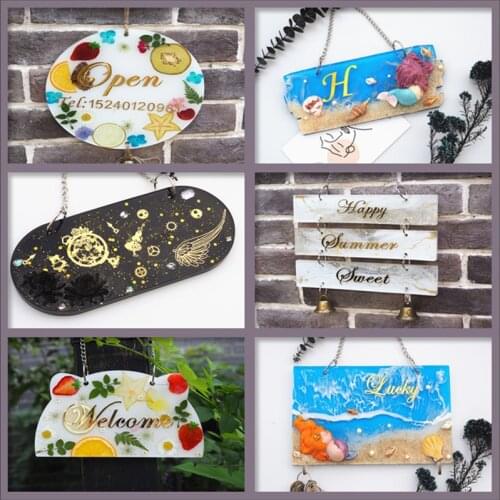 1pcs House Door Name Number Plate Silicone Molds Cards Indicator Signs Welcome Card Epoxy Resin Mold DIY Home Decor Supplies