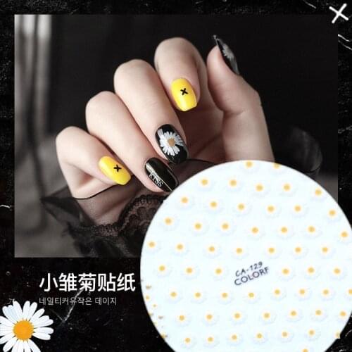 Newest CA-129 daisy design nail sticker 3d Japan Korea style nail decal template DIY nail decoration tips