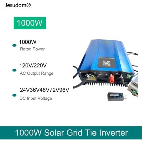 New 1000W Solar Battery Grid Tie Inverter DC 24V36V48V72V96V to AC110VAC220V 50HZ60HZ with Limiter Sensor and WIFI