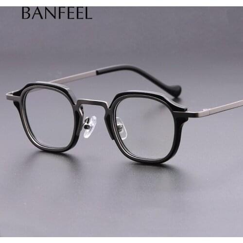High Quality Square Alloy Acetate Eyeglasses Frame For Men Women Glasses Myopia Prescription Luxuyr Brand Eyewear