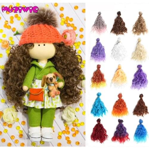 1pcs 15*100cm High Temperature Fiber Fashion Imitation Wool Roll Doll Hair Wefts for DIY 1/3 1/4 1/6 BJD SD Doll Wigs