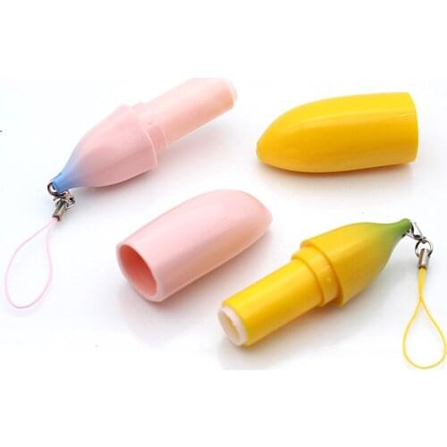 Empty Lipbalm Tube Lipstick Container Cosmetic Packaging Container 12.1mm Cute Yellow Pink Banana Lipstick Tubes 50pcs/lot
