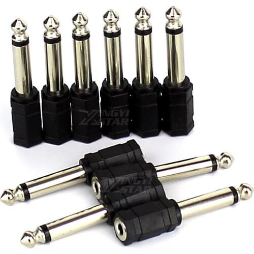 10Pcs 6.5mm 6.35mm 1/4" Male to 3.5mm 1/8" Female Jack Stereo Audio Adapter Plug For Microphone Mixer Console Amplifier Guitar