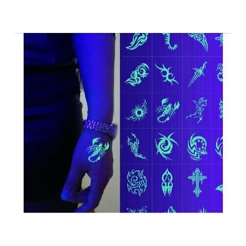 14PCS Tattoo Stickers All Hallows Day decoration noctilucence fake tattoo sticker man women temprorary tattoo