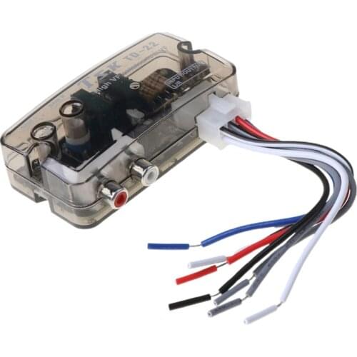 TD-22 RCA Stereo High to Low Adjustable Frequency Line Speaker Level Converter 12V Auto Car Converter Adapter N0HF