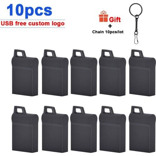 20pcs/lot Hot Sell Metal USB Flash Drive USB 2.0 Memory Stick Pen Drive 64GB 32GB 16GB 8GB 4GB Cle USB Custom Logo Wedding Gift