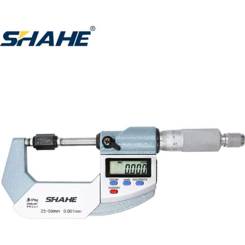 SHAHE 25-50 mm IP65 waterproof digital micrometer caliper gauge 0.001 mm Electronic digital micrometer Measuring gauge Tools