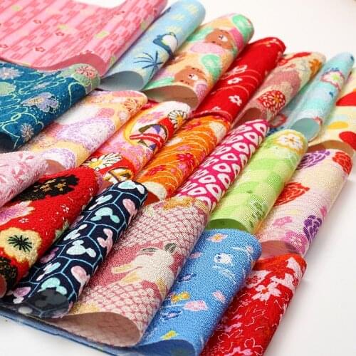 Japanese style fabric Tissue patch printed crepe cotton retro kimono craft DIY decoration Patchwork Tilda Cloth