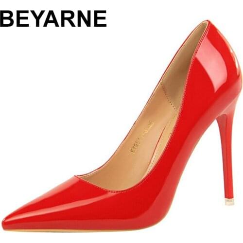 BEYARNEHigh Heels 10cm Black Pumps Silver High Heels Wedding Shoes Nude Pumps Bridal Shoes Estiletos Mujer 2021 Women Pumps