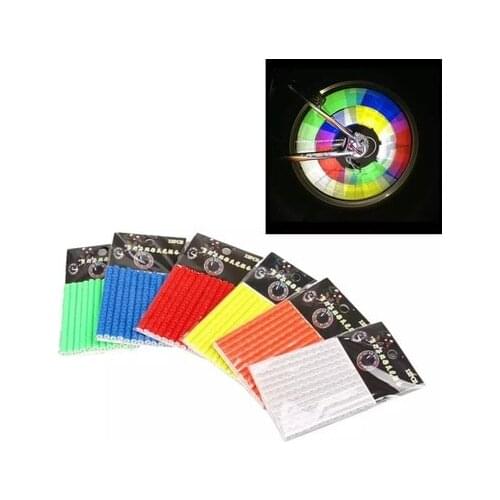 12PCS Bike Wheel Light Bicycle Reflective Stickers Wheel Spokes Tube Strip Warning Light Reflector Cycling Lamp Bike Accessories
