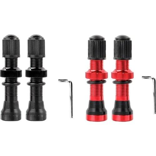 2PCS Bicycle Schrader A/V Valves 40mm CNC Machined Anodized Nipple for MTB Road Bike Tubeless Rims