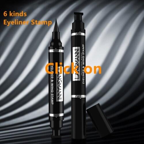 2 In1 Liquid Eyeliner Stamp Makeup Pen Waterproof Long-lasting Quick Dry Black Double-head Make Up Stamps Eye Liner Pencil TSLM1
