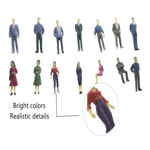 20pcs 1/50 Sale Color Model Figures Toys Miniature Painted Passengers For Diorama Architectural Scene Layout Kits Or Gifts