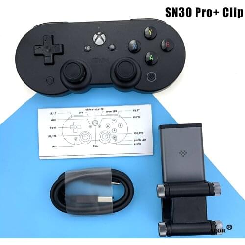 2020 NEW 8BitDo SN30 Pro Bluetooth Controller Gamepad for Xbox Cloud Gaming on Android with Phone Holder Clip Controller Clips
