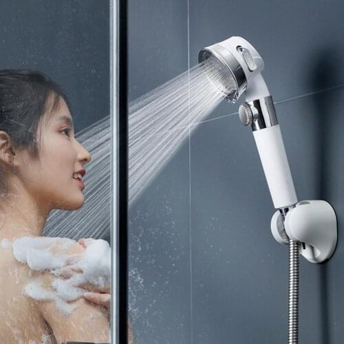 2021 Practical Portable White Color Shower Head Adjustable High Pressure ABS Heat Insulation Powerful Shower Spray for Home