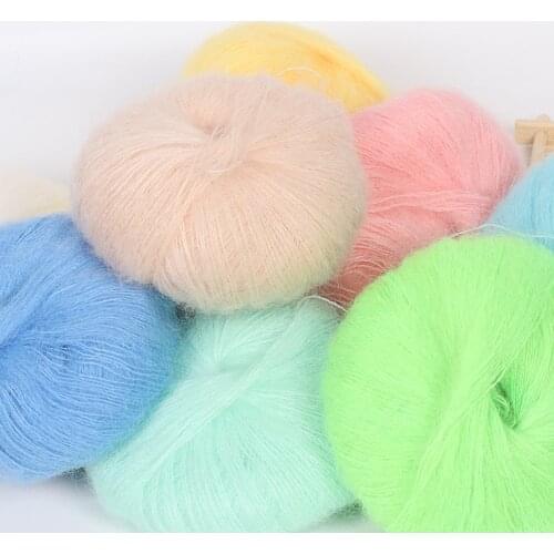 25g/ball Hand Knitting Thin Mohair Yarn Super Soft Plush Fine Wool Crochet Yarn Villi Plump Delicate Smooth Knitted Yarn Thread