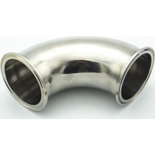 3-1/2" 89mm OD 304 Stainless Steel Sanitary Ferrule 90 Degree Elbow Pipe Fitting For Home Brew Homebrew Fit 3.5" Tri Clamp
