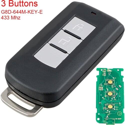 3 Buttons 433MHz Keyless Smart Remote Car Key Fob with ID46 PCF7952 Chip G8D-644M-KEY-E Fit for Mitsubishi Lancer Outlander ASX