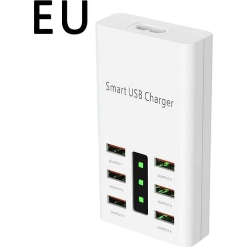 30W USB Charger Hub 6 Ports 6A Plug Power Socket Dock Fast Charging Extension Power Adapter For Mobile Phone Tablet